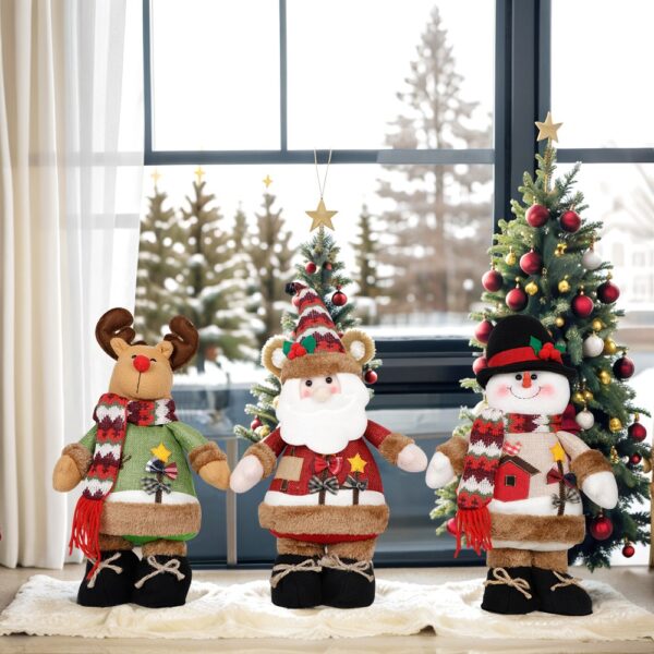 Christmas Snowman & Reindeer Plush Toys - Image 2