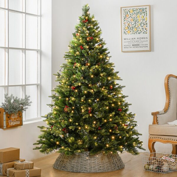 Mixed Leaf Artificial Bare Christmas Tree - Image 2