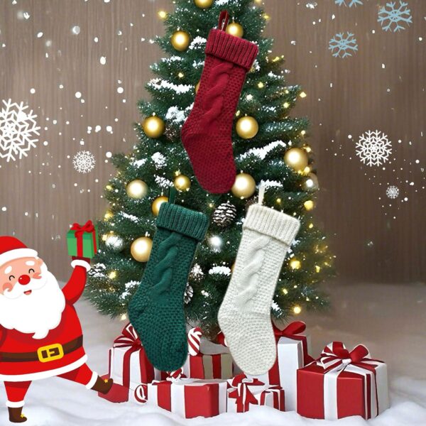 Knitted Yarn Christmas Stocking Ornament - Image 2